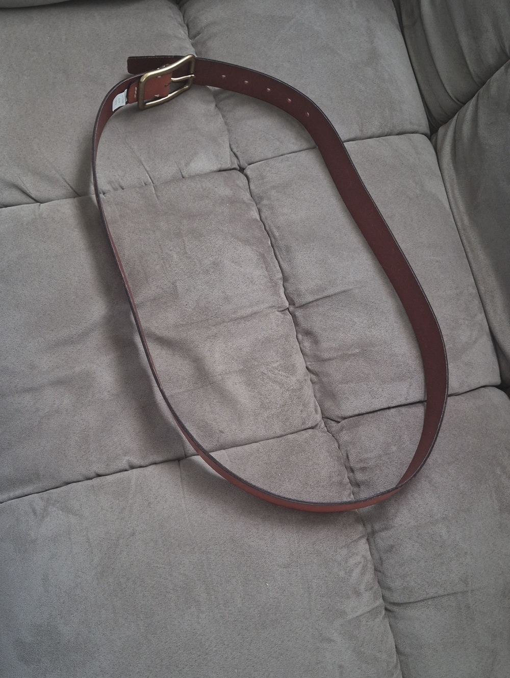 Men's Gap Brown Leather Belt with Gold Buckle